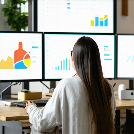 Business owner using SEO analytics tools for local map rankings.