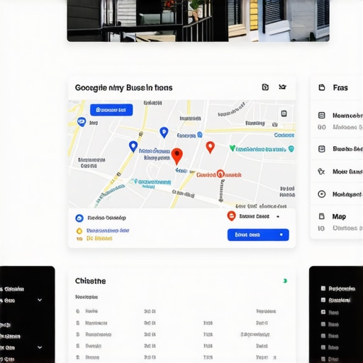 Screenshot of Google My Business dashboard with map ranking metrics