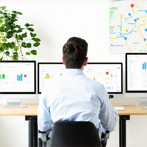 Person analyzing Google My Business profile on computer