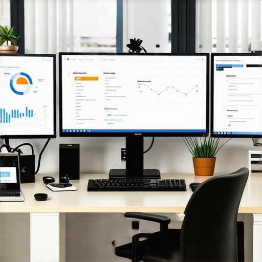 Desk with SEO and citation management tools on screens.