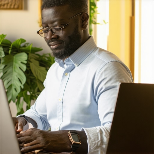 A business owner responding to customer reviews on a laptop