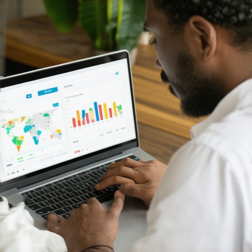 Expert Analyzing Map Listings SEO specialist reviewing Google Maps data on a laptop