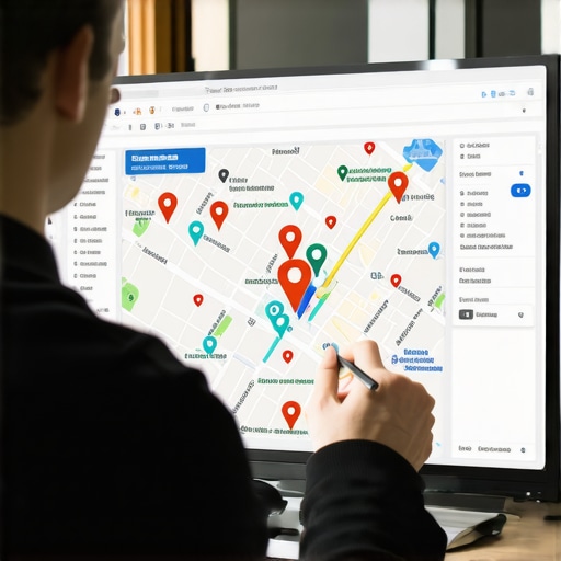A person analyzing map pins and correcting ghost locations on Google Maps.