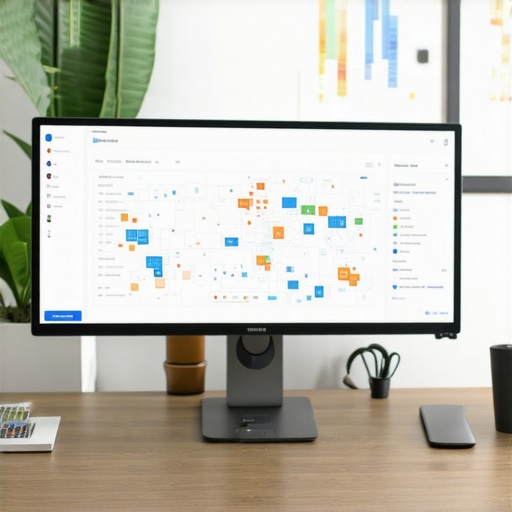Person analyzing local SEO dashboards and maps on computer screens, exemplifying ongoing maintenance for map rankings.
