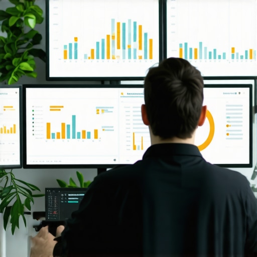 A digital workspace showing SEO dashboards and analytics tools for local map ranking maintenance.