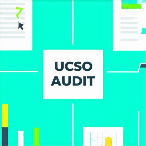An illustration showing a computer screen with local SEO audit tools, checklists, and analytics charts.