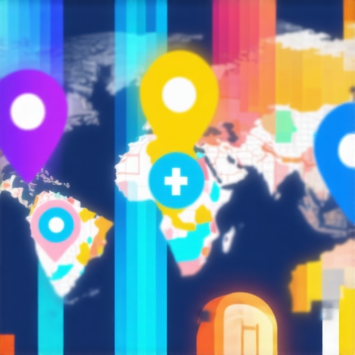 Map Optimization Analytics Digital map illustrating local business rankings and optimization efforts