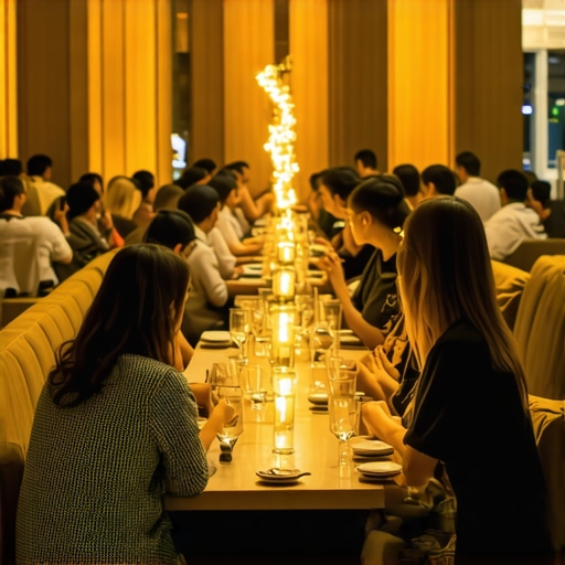 Vibrant Restaurant Interior Visual A lively restaurant interior with bright lighting and happy patrons.