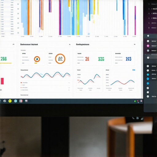Computer screen with live map performance signals and data analytics