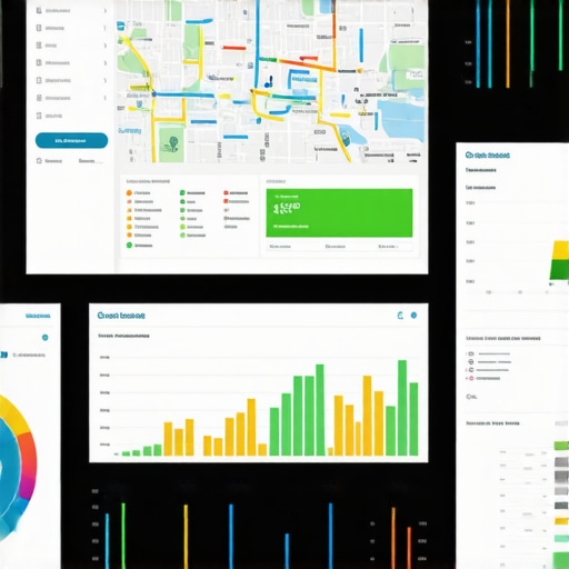 A professional monitor showing real-time map performance analytics and live data feeds