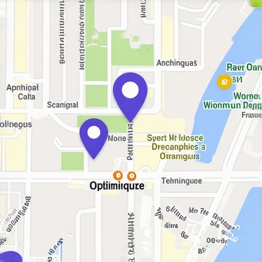 A detailed digital map illustrating AR signals and data overlays used in map optimization.